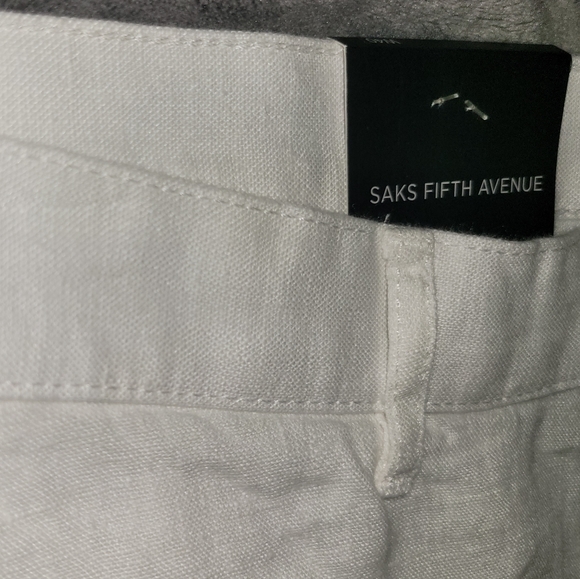 Saks Fifth Avenue White Linen pants - Picture 4 of 4